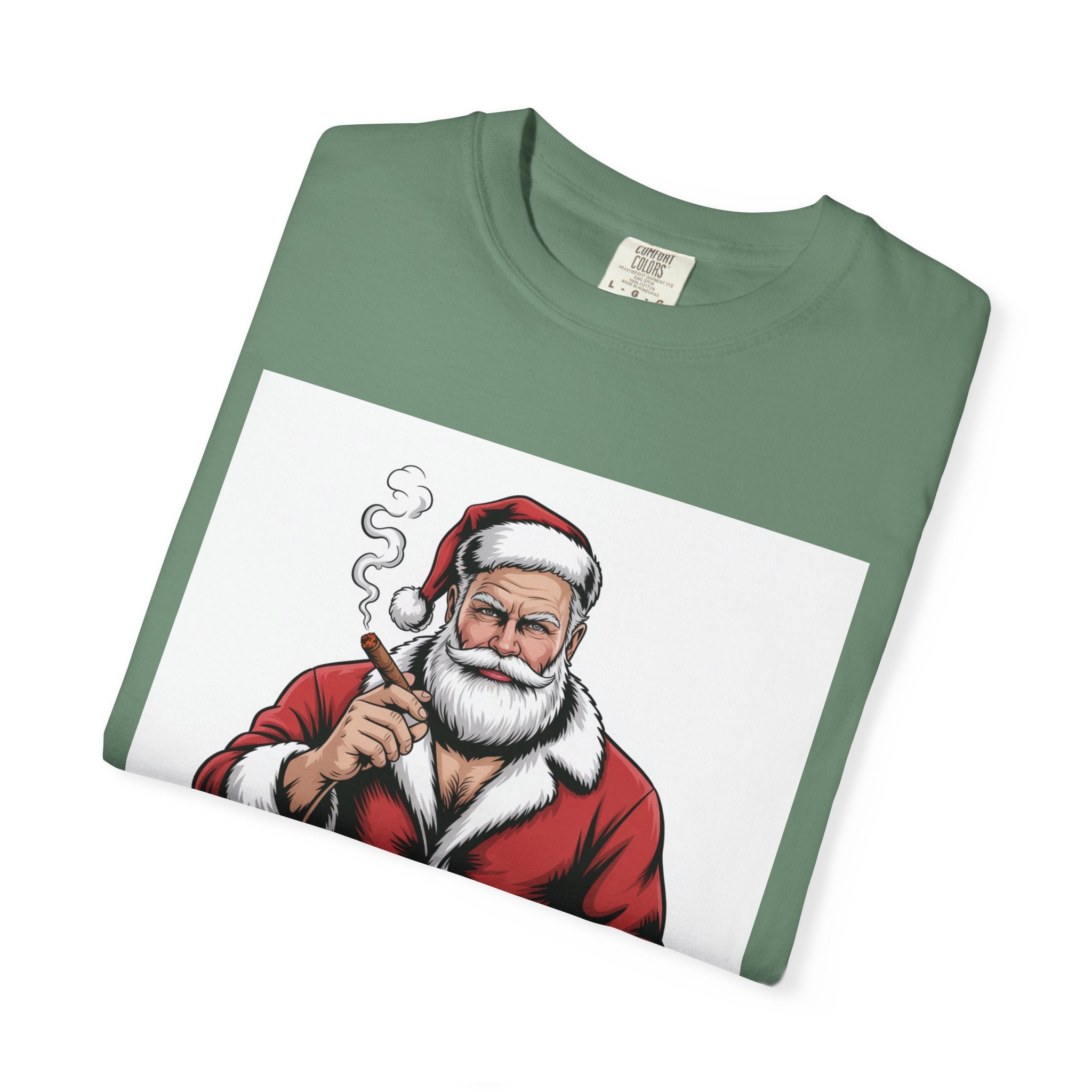 Funny Manly Santa Christmas T-Shirt — Men’s Holiday Tee