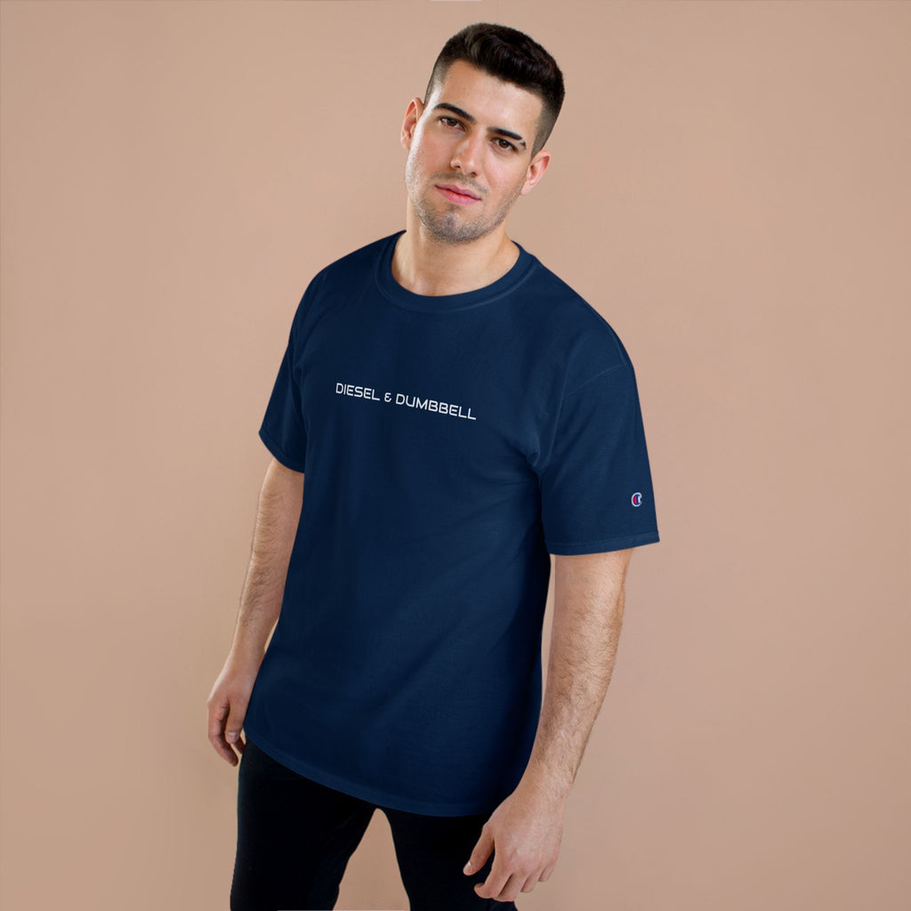 Champion T-Shirt — Diesel & Dumbbell Logo Fitness Tee