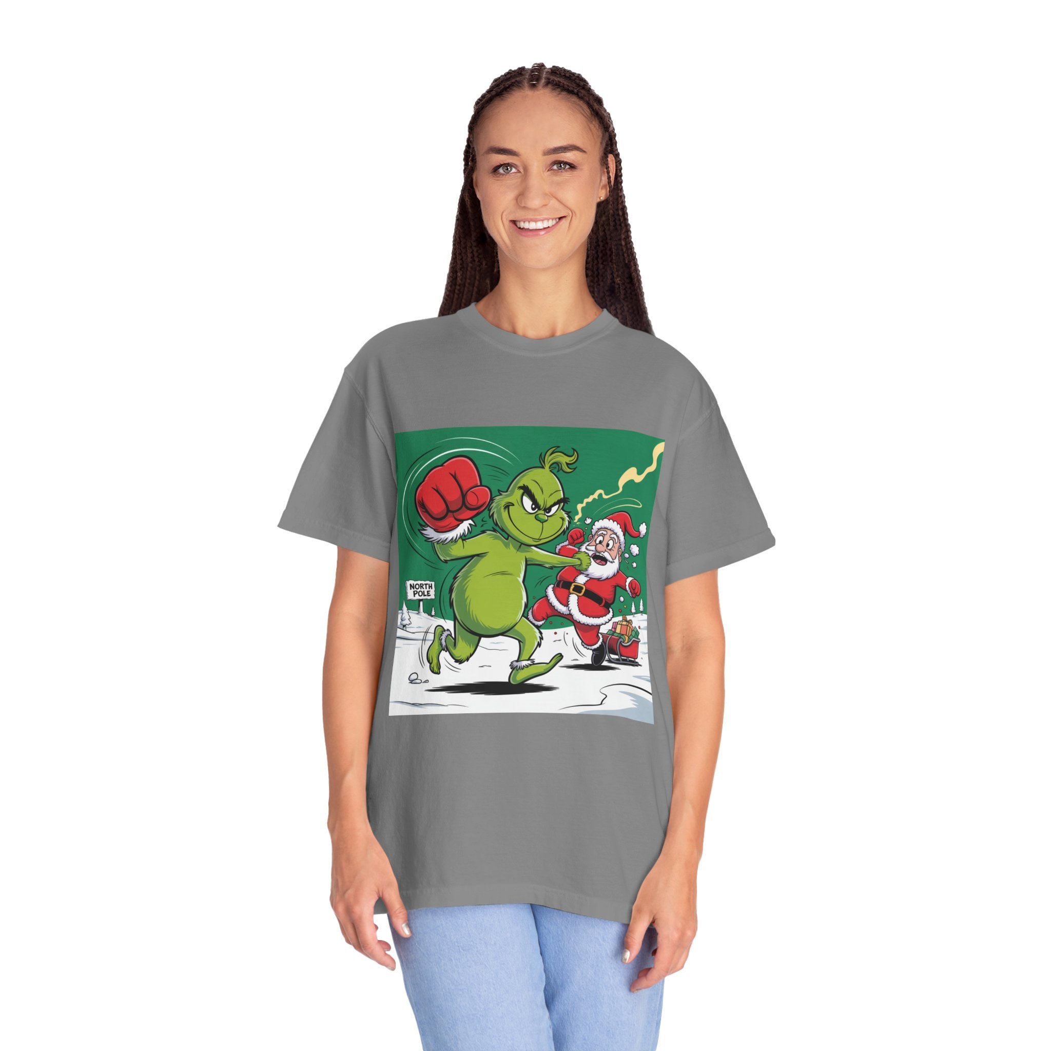 Funny Grinch Santa Christmas T-Shirt — Holiday Gift for Men & Women