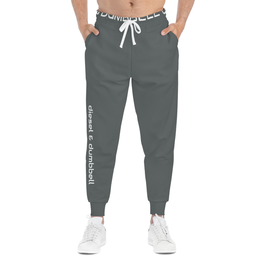 Diesel & Dumbbell Athletic Joggers — Men's Stylish AOP Sweatpants