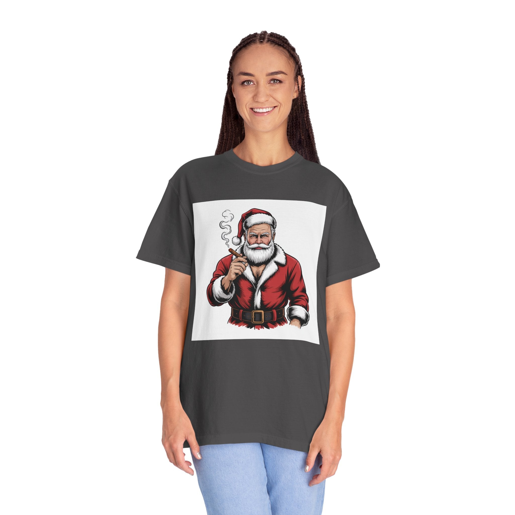 Funny Manly Santa Christmas T-Shirt — Men’s Holiday Tee