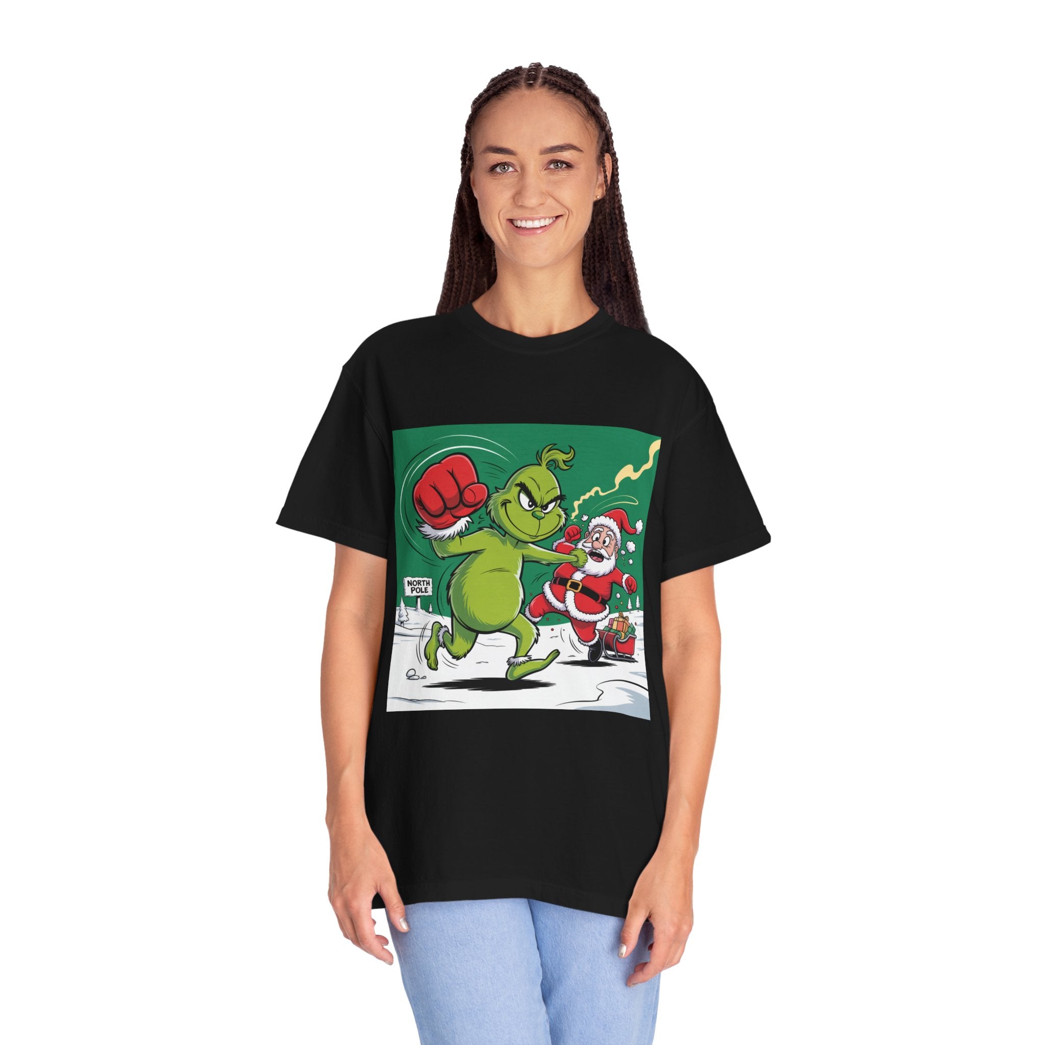 Funny Grinch Santa Christmas T-Shirt — Holiday Gift for Men & Women