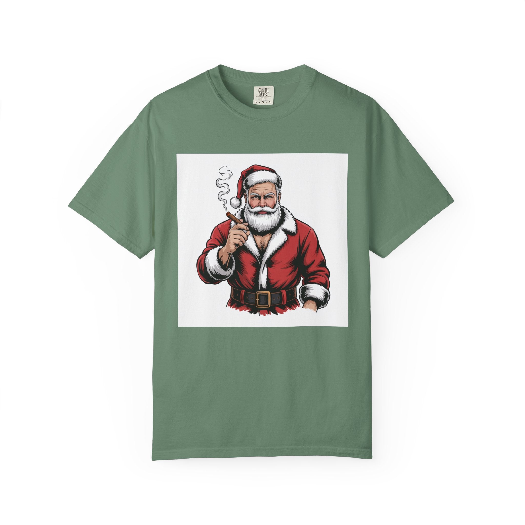 Funny Manly Santa Christmas T-Shirt — Men’s Holiday Tee