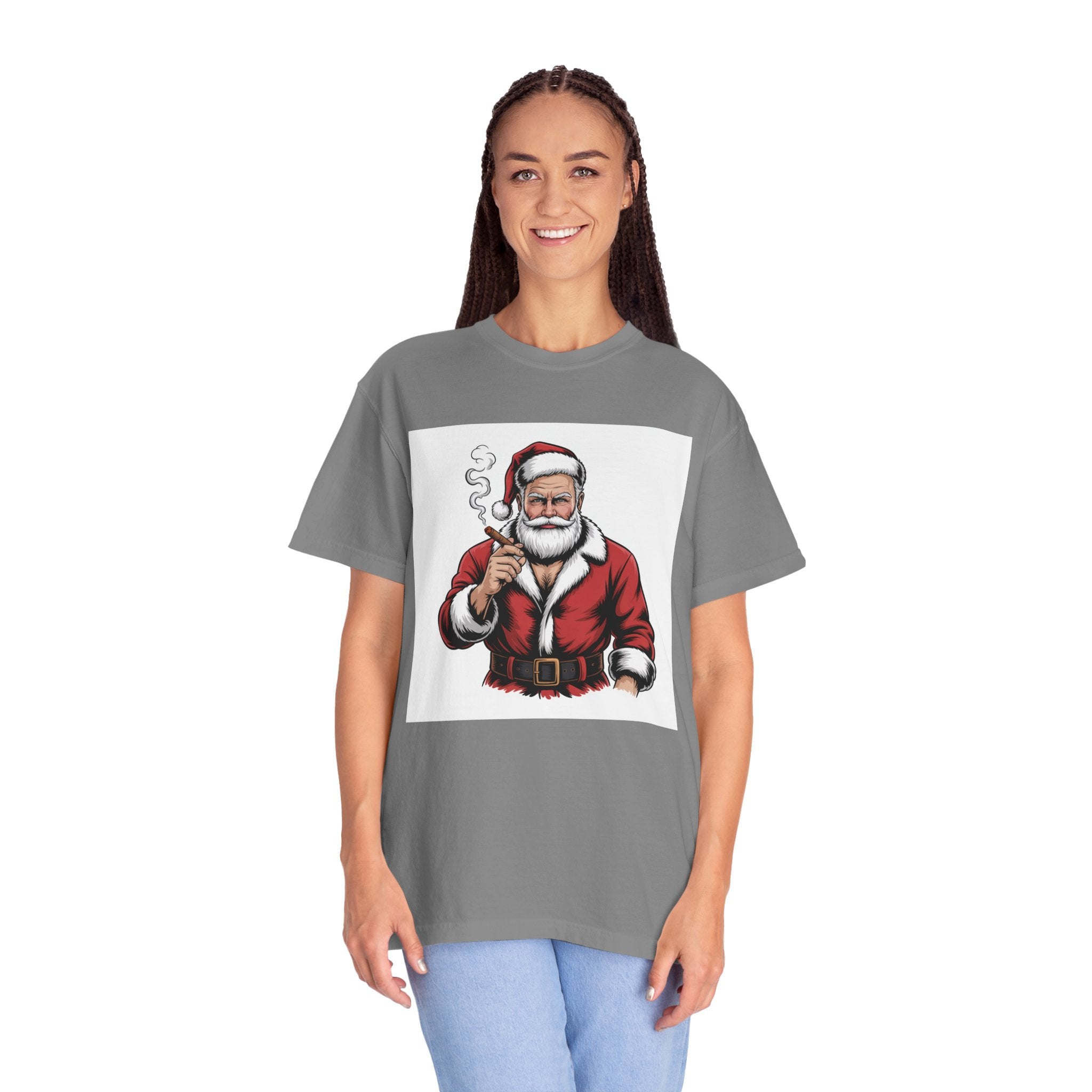 Funny Manly Santa Christmas T-Shirt — Men’s Holiday Tee