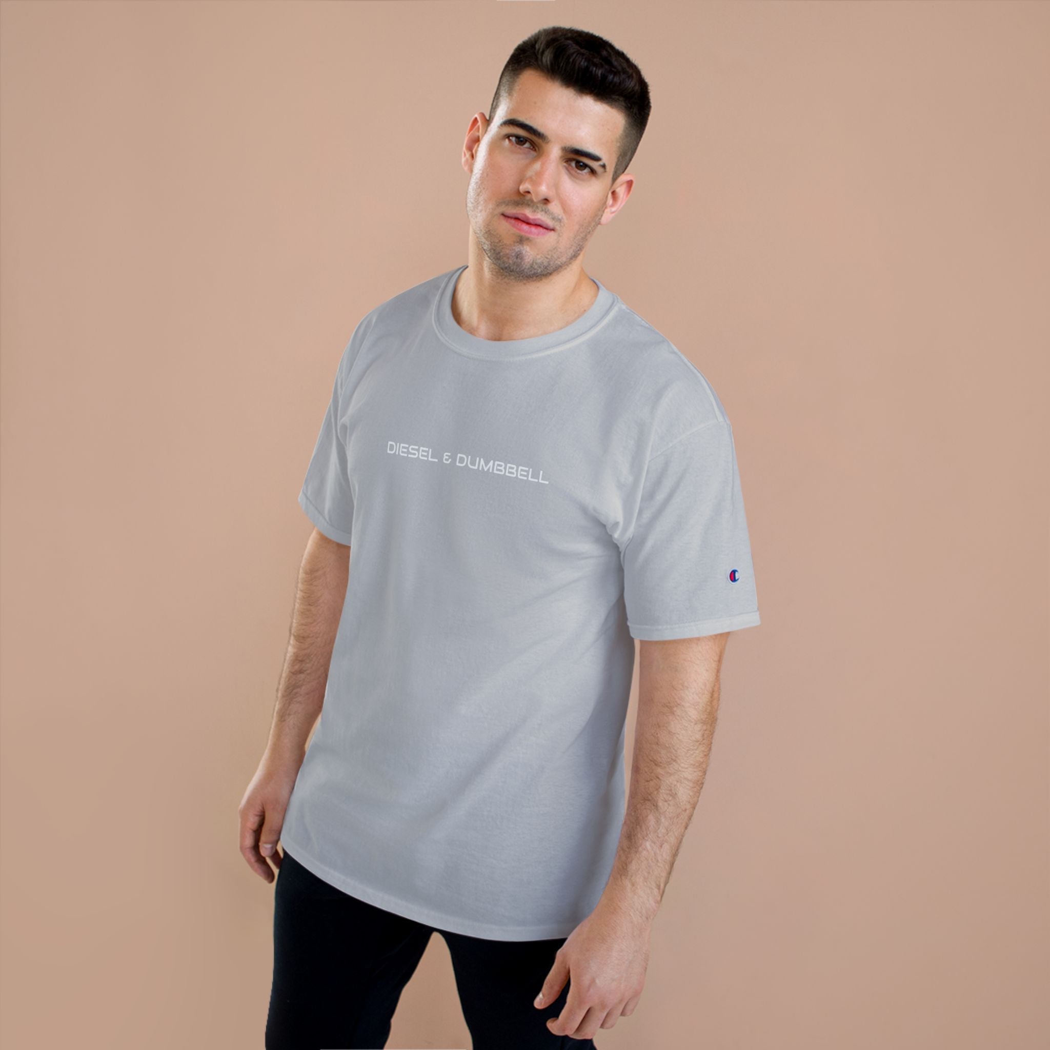 Champion T-Shirt — Diesel & Dumbbell Logo Fitness Tee