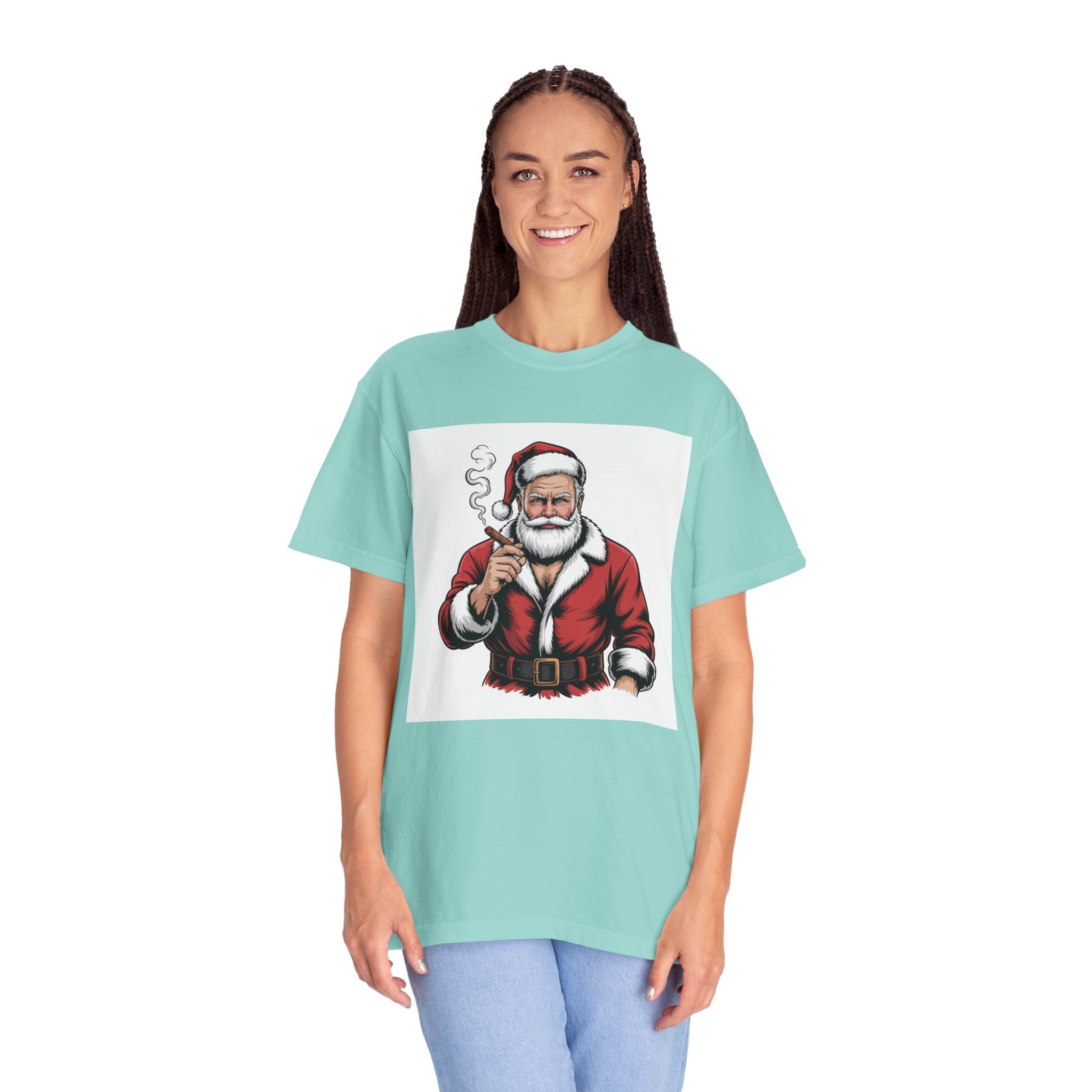 Funny Manly Santa Christmas T-Shirt — Men’s Holiday Tee