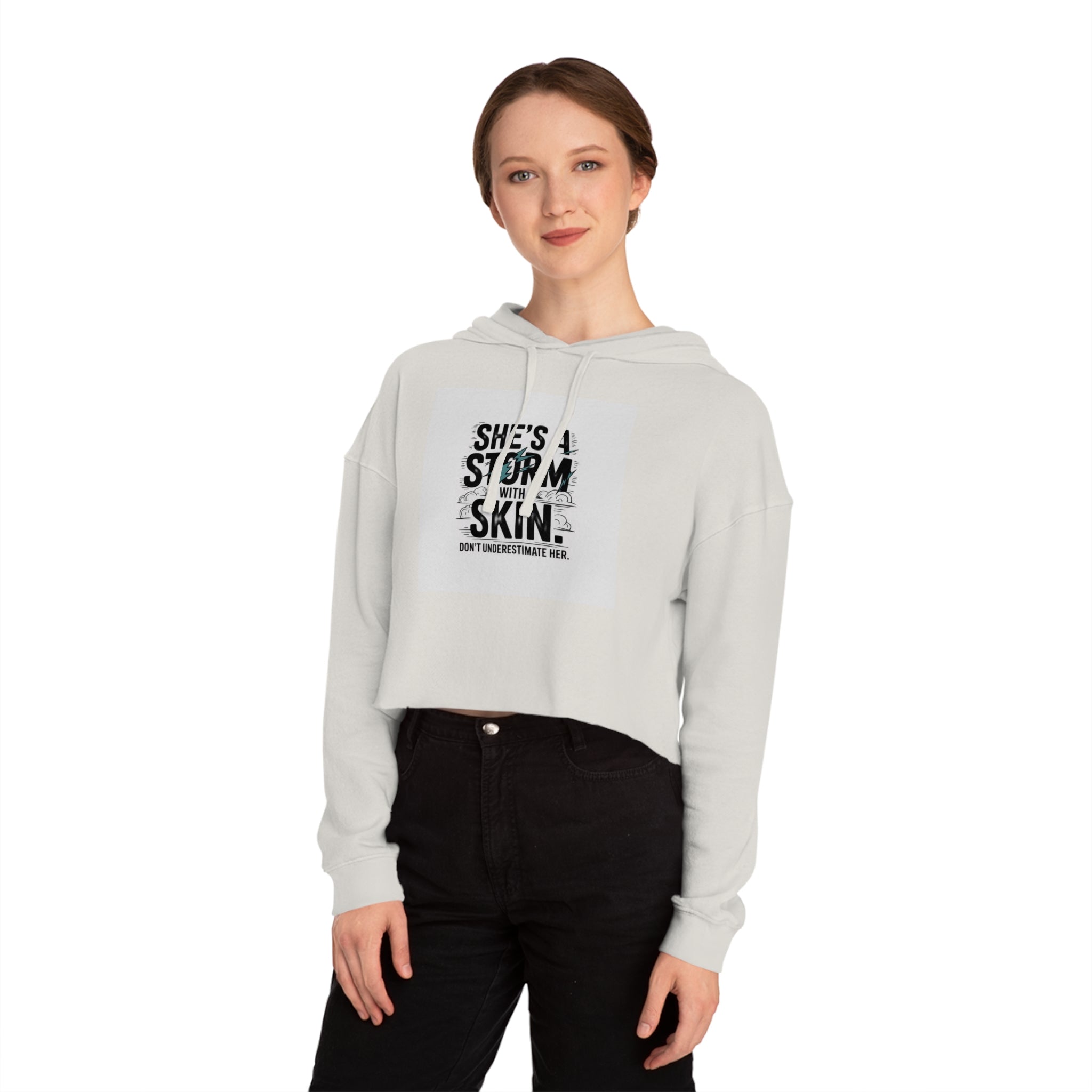 Women’s Cropped Hooded Sweatshirt — Trendy Women’s Fashion Sweater