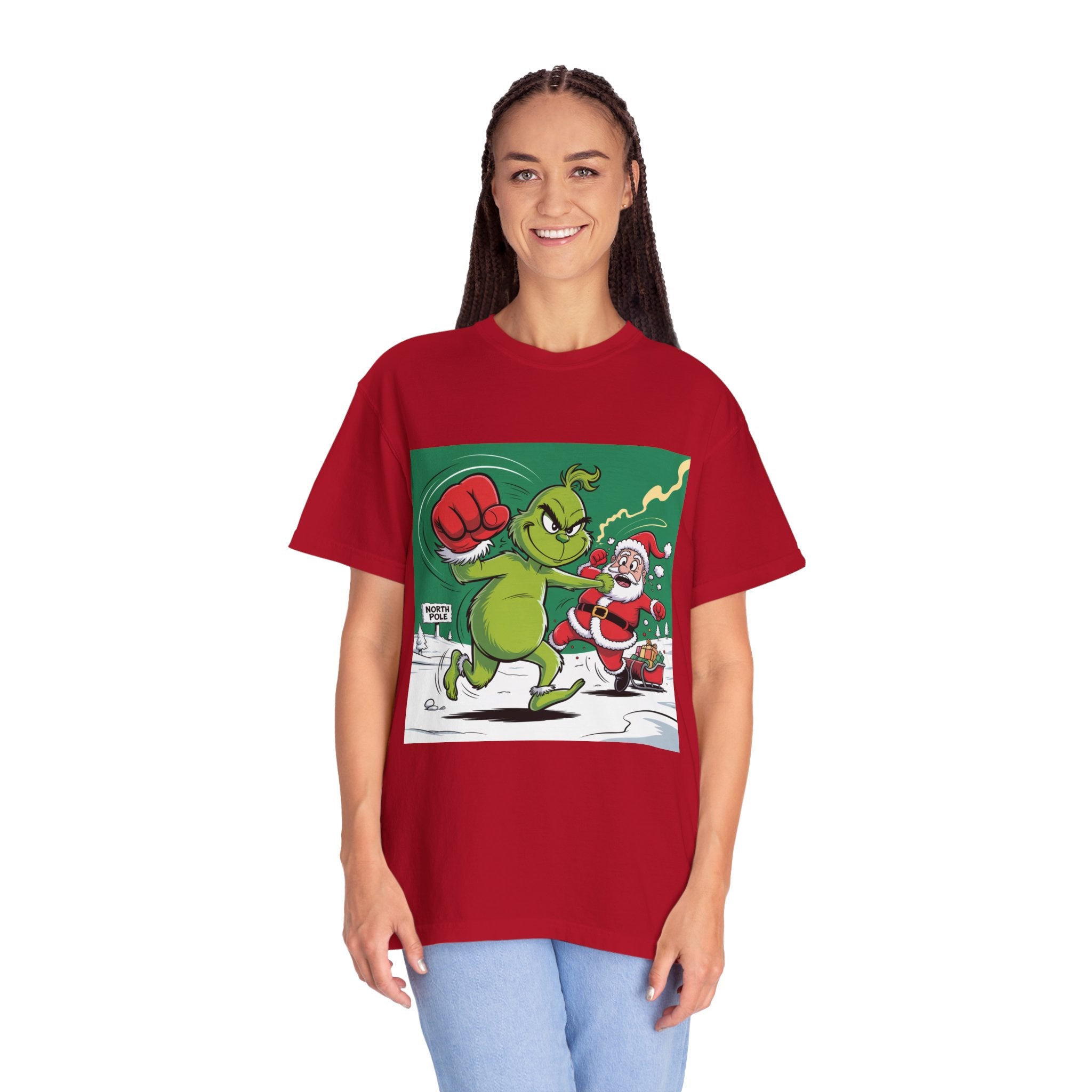 Funny Grinch Santa Christmas T-Shirt — Holiday Gift for Men & Women