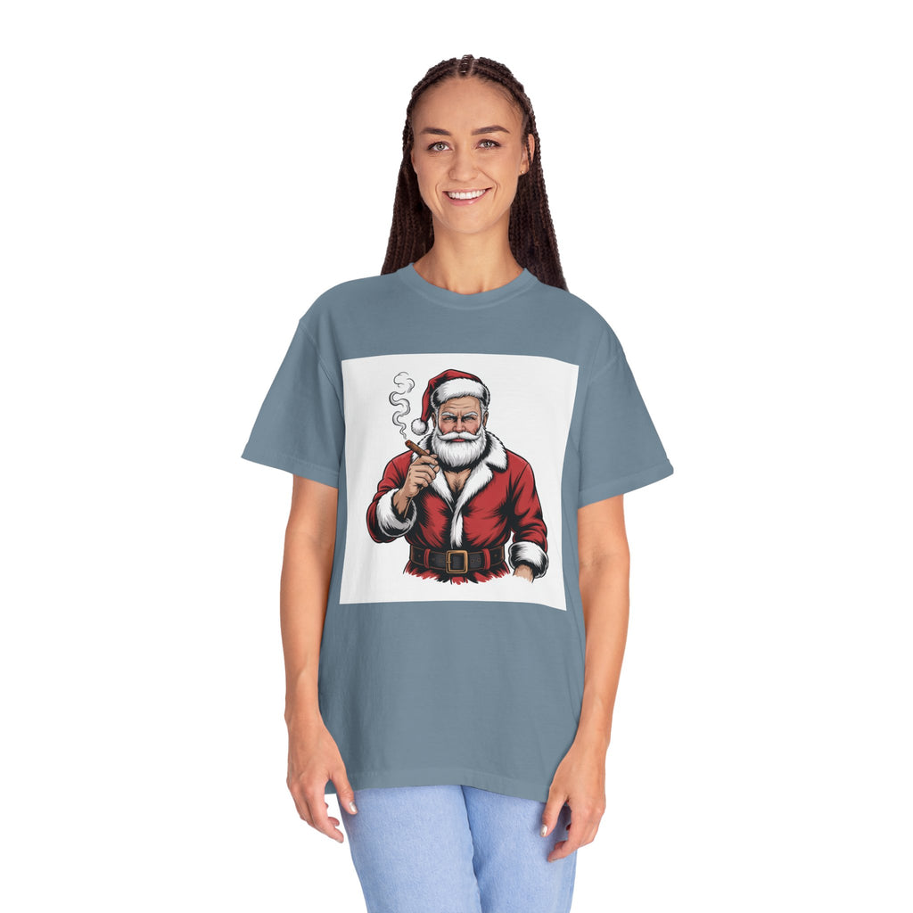 Funny Manly Santa Christmas T-Shirt — Men’s Holiday Tee