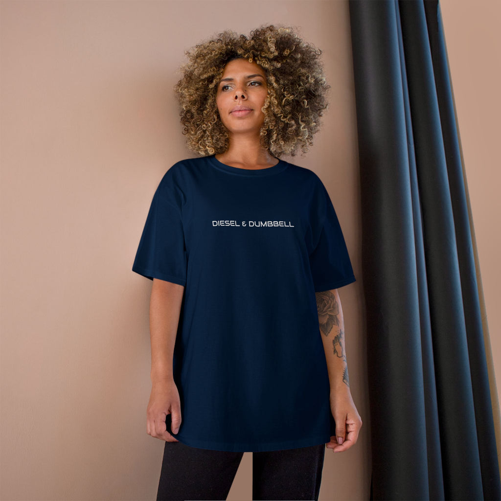 Champion T-Shirt — Diesel & Dumbbell Logo Fitness Tee
