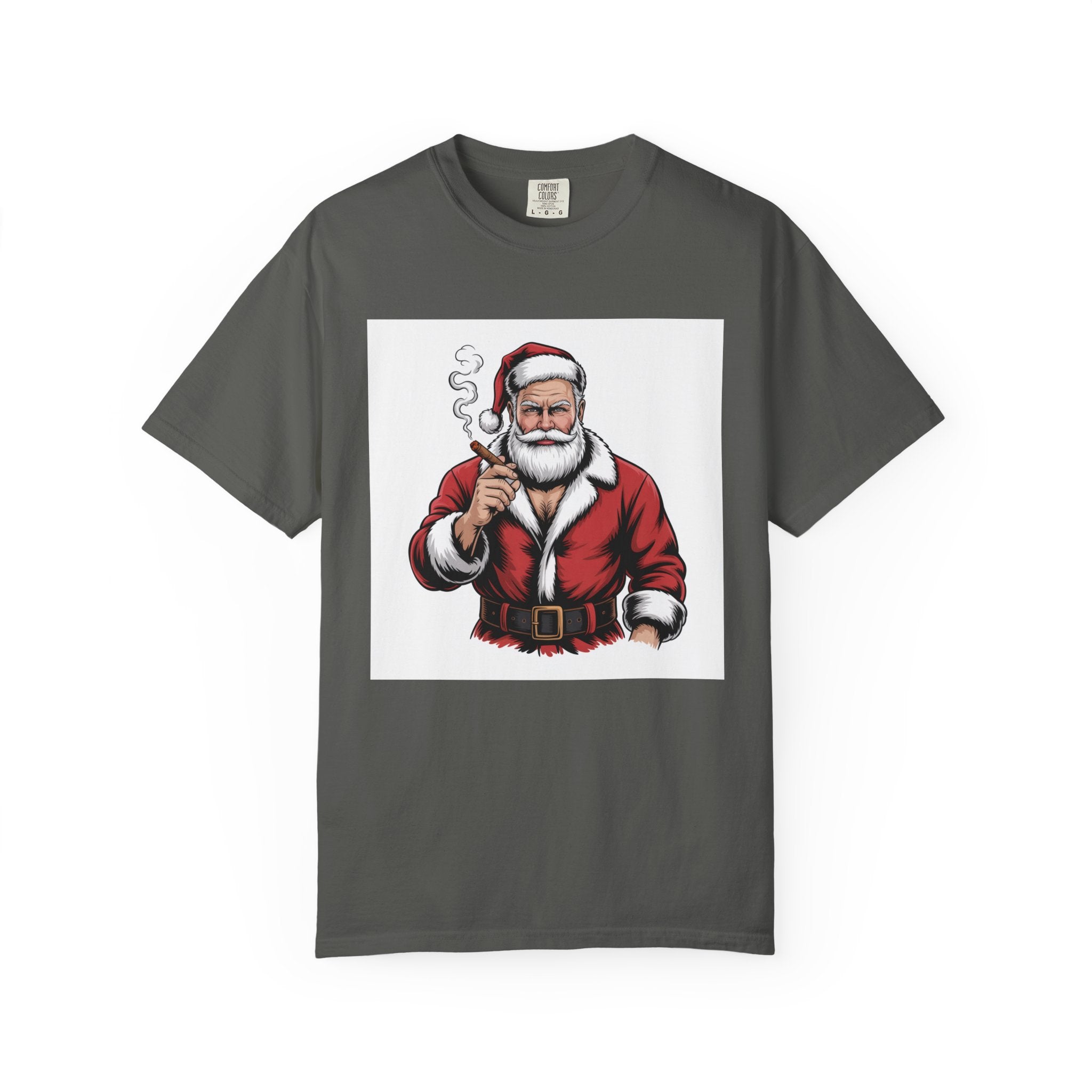 Funny Manly Santa Christmas T-Shirt — Men’s Holiday Tee