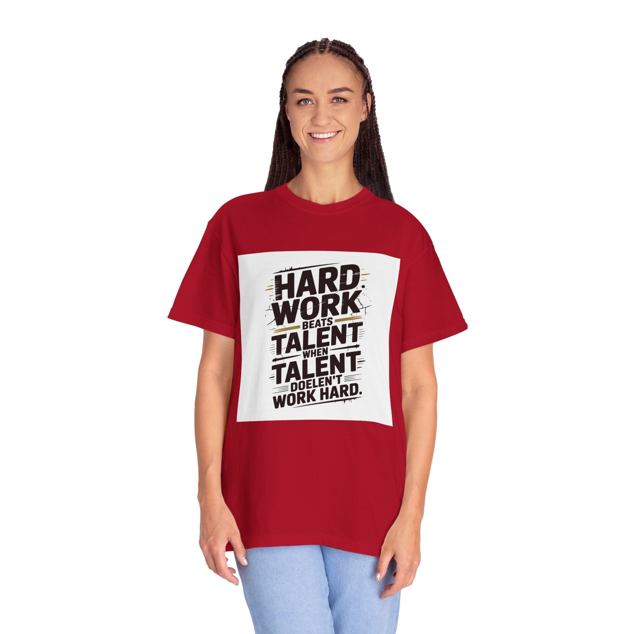 Motivational "Hard Work Beats Talent" T-Shirt