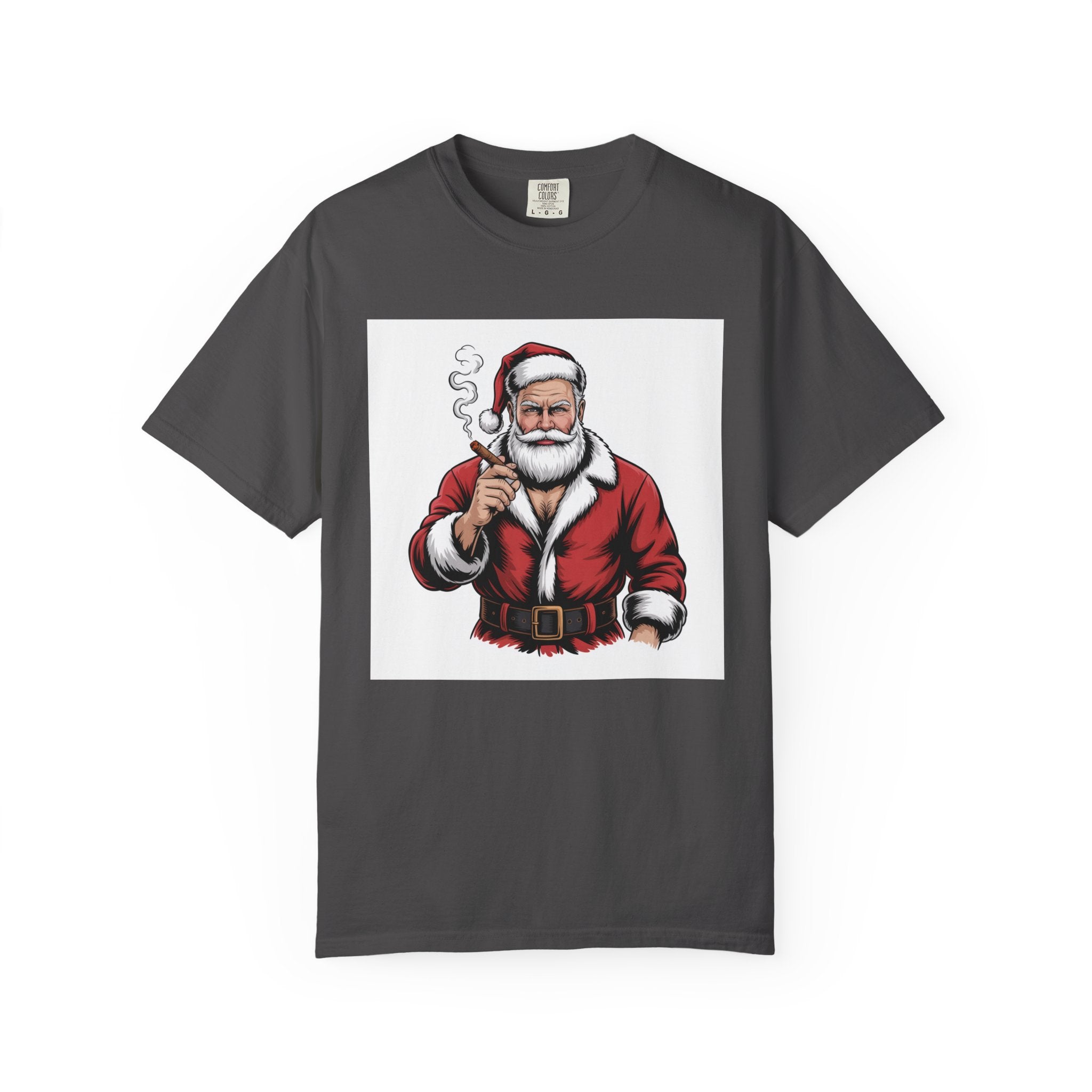 Funny Manly Santa Christmas T-Shirt — Men’s Holiday Tee