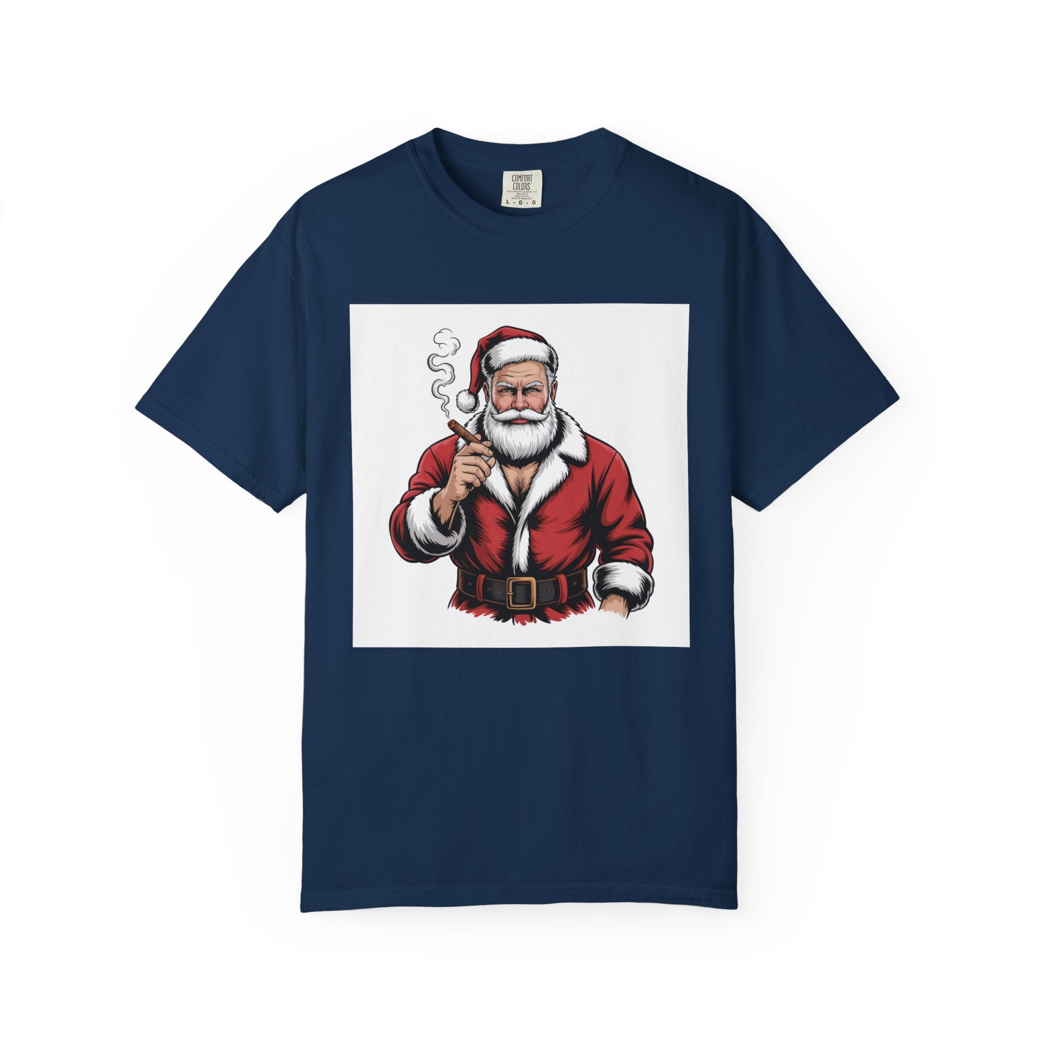 Funny Manly Santa Christmas T-Shirt — Men’s Holiday Tee