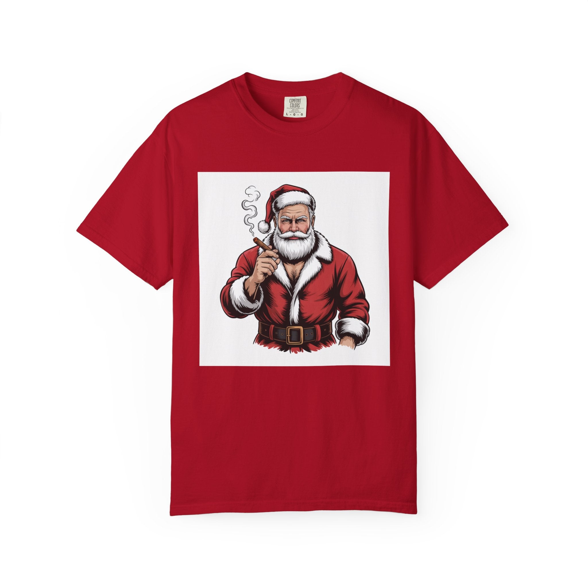 Funny Manly Santa Christmas T-Shirt — Men’s Holiday Tee