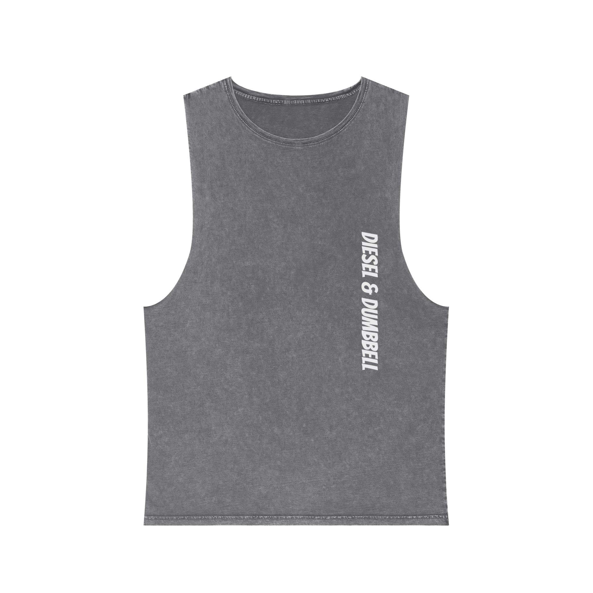 Diesel & Dumbbell Stonewash Tank Top — Gym Muscle Workout Tank