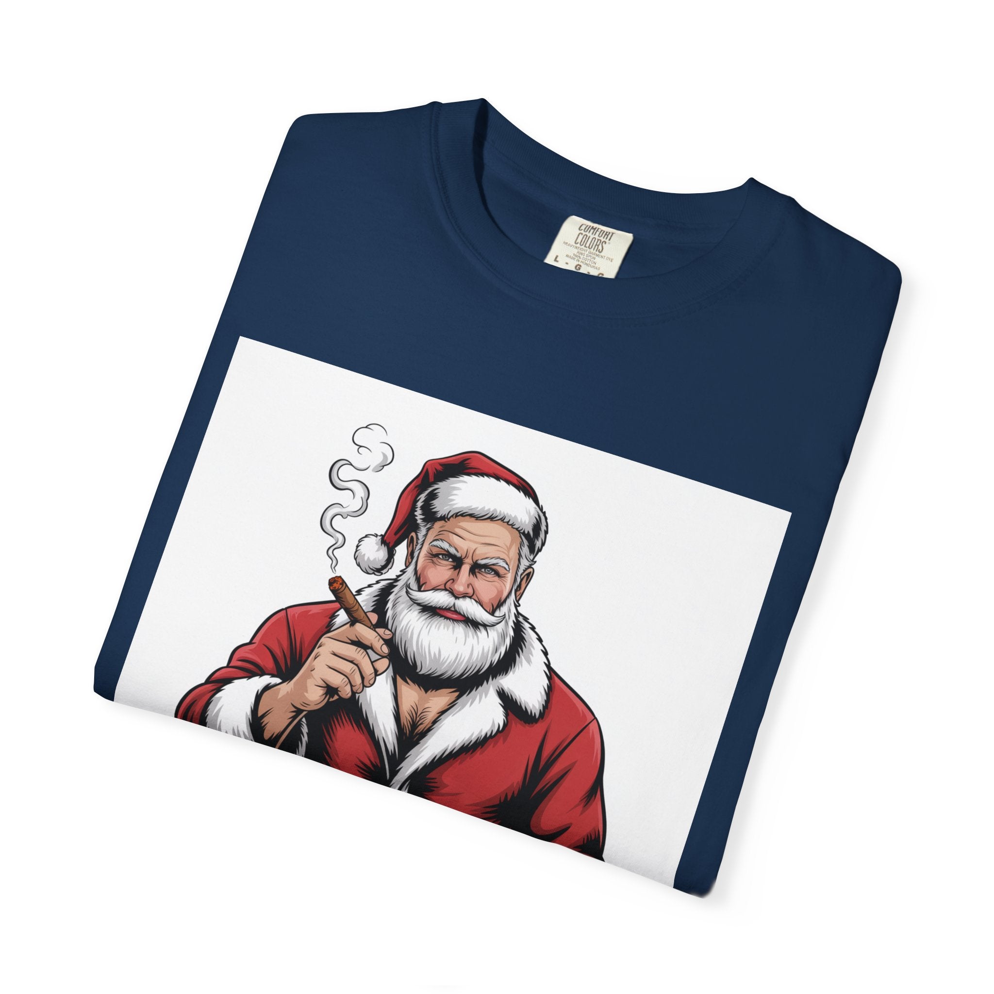 Funny Manly Santa Christmas T-Shirt — Men’s Holiday Tee