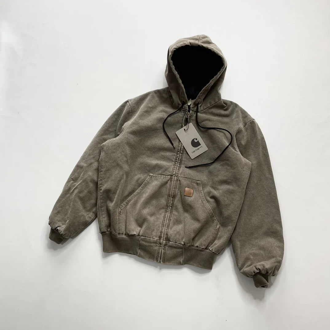 Men’s Distressed Hooded Zip Jacket