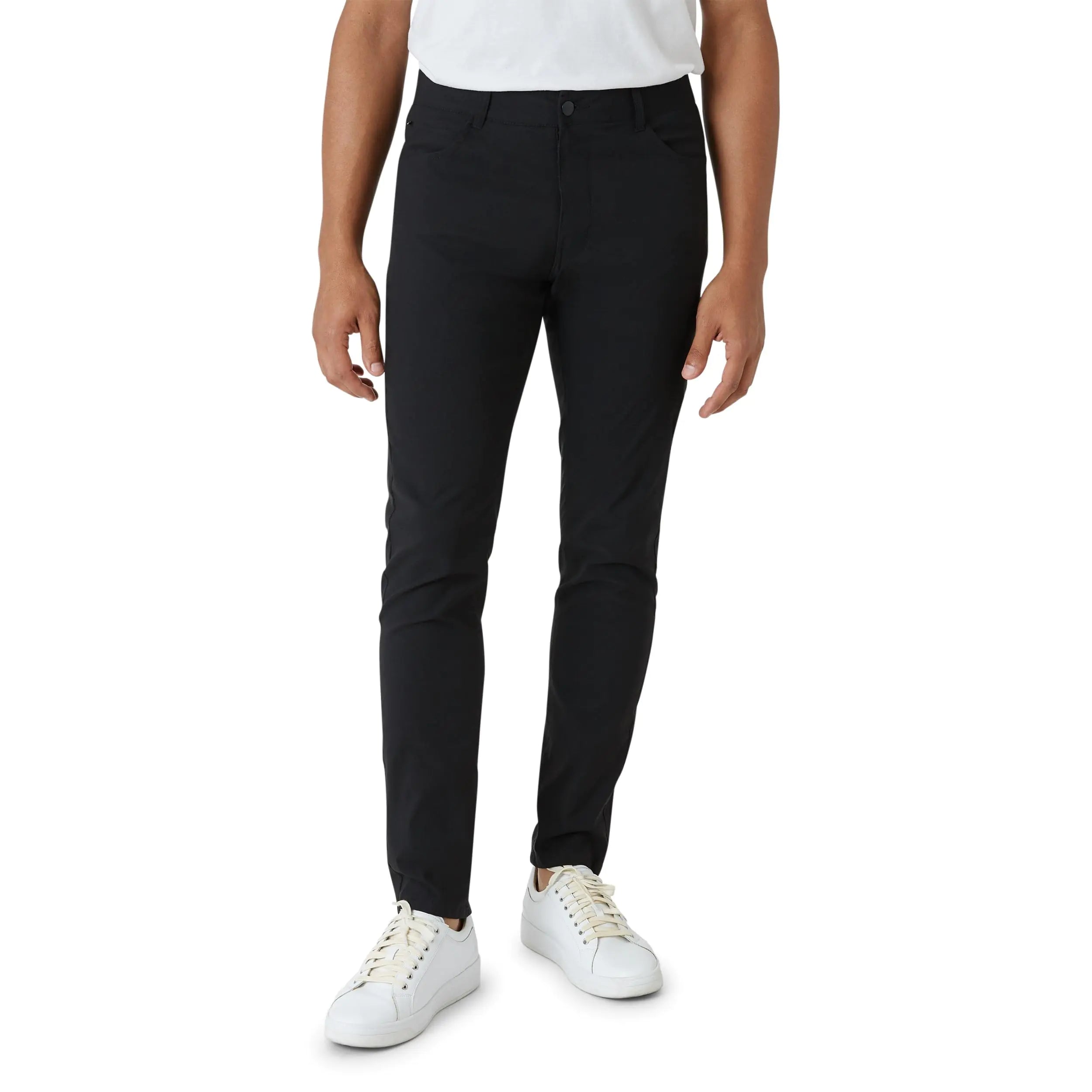 DKNY Mens Tech Pants - Stretch Travel Pants for Men | 5 Pocket Pants Casual Mens Pants | Performance Stretch Pants | Mens Travel Pants Skinny Fit Black
